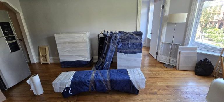 pieces of furniture carefully packed by our staff