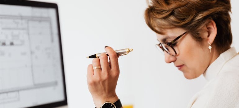 A woman making a plan